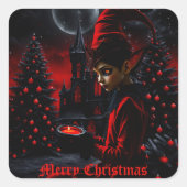 De donkere kersttijd. vierkante sticker (Voorkant)