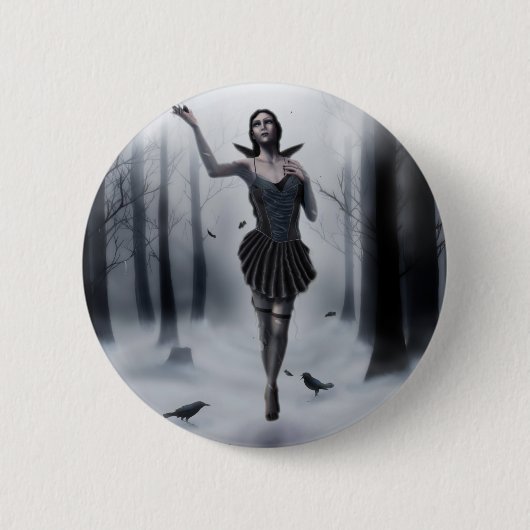 De donkere muis ronde button 5,7 cm (Voorkant)
