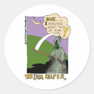 De Donkere Oogster Grappige Halloween Cartoon Cade Ronde Sticker