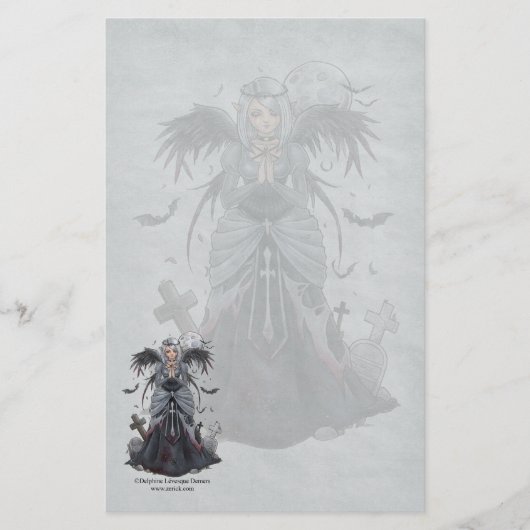 De donkere priestess Angel Stationery Briefpapier (Voorkant)