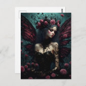 De donkere Rozen fee Briefkaart (Voorkant / Achterkant)