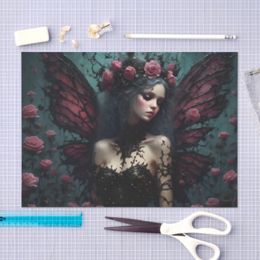 De donkere Rozen fee Tissuepapier (Craft)