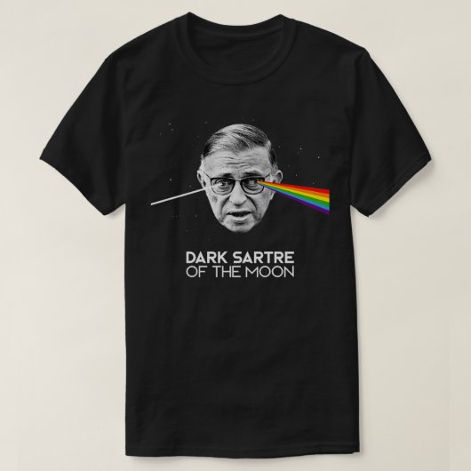 De donkere sartre van de maan t-shirt (Design voorkant)
