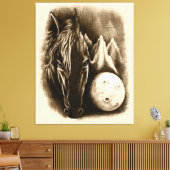 De donkere zijde - Surreal Black Horse and Moon Canvas Afdruk (Insitu (Woonkamer))