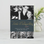 De donkergroene Foto van Frohe Weihnachten Feestdagenkaart (Staand voorkant)