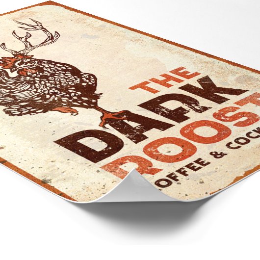 "De donkerroest koffie & Cocktails" - Koolkunst Poster (Hoek)