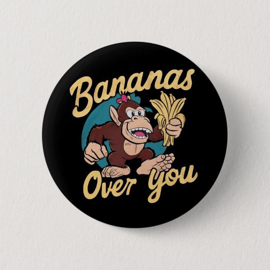 De Donkey Kong, bananen boven je Ronde Button 5,7 Cm (Voorkant)