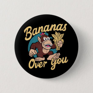 De Donkey Kong, bananen boven je Ronde Button 5,7 Cm