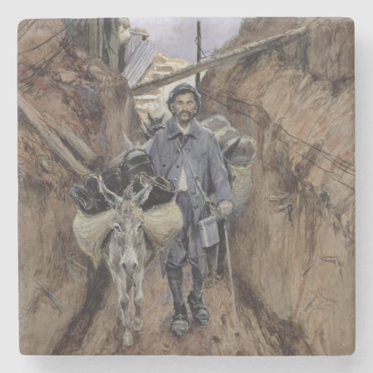 De Donkey, Somme, 1916 Stenen Onderzetter (Voorkant)
