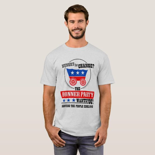 De Donner Partij wil je. T-shirt (Voorkant volledig)