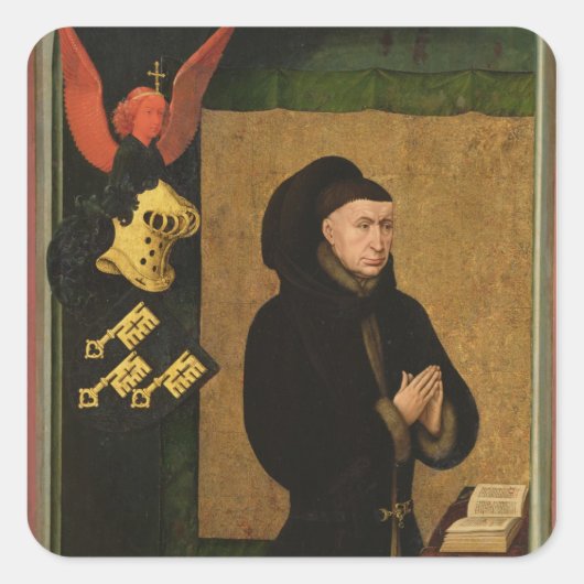De donor, kanselier Nicholas Rolin Vierkante Sticker (Voorkant)