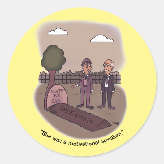 De dood die we kunnen ronde sticker (Voorkant)