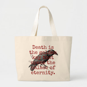 De dood is de gulden sleutel - de dodenquote grote tote bag