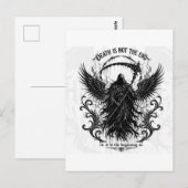 De dood is niet het einde Gothische Grim Reaper Briefkaart (Voorkant / Achterkant)