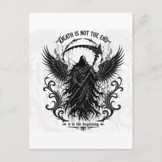 De dood is niet het einde Gothische Grim Reaper Briefkaart (Voorkant)