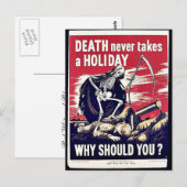 De dood neemt nooit een feestdag in beslag briefkaart (Voorkant / Achterkant)