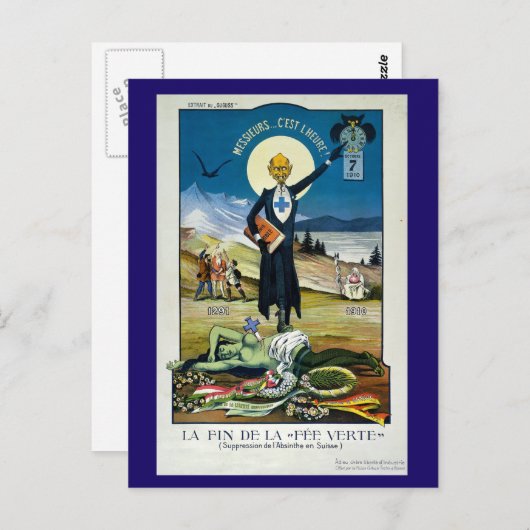 De dood van de Groene Fairy, Absinthe Briefkaart (Voorkant / Achterkant)