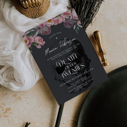 De dood van haar twintiger 30ste verjaardag kaart