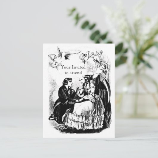 De dood van het briefkaart van de Charms-uitnodigi (Staand voorkant)