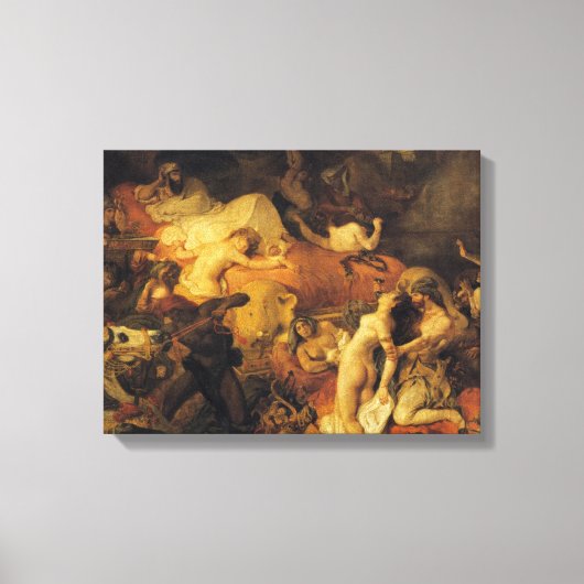 De dood van Sardanapalus Canvas Afdruk (Voorkant)