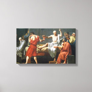 De dood van Socrates door J.L. David - Op Canvas ~ Afdruk