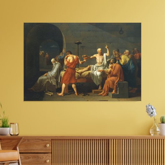 De dood van Socrates door Jacques-Louis David 1787 Canvas Afdruk (Insitu (Woonkamer))