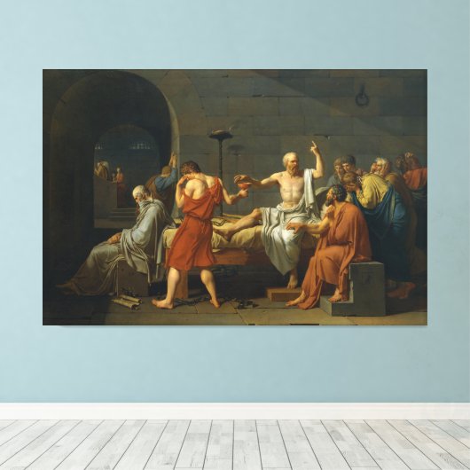 De dood van Socrates door Jacques-Louis David 1787 Canvas Afdruk (Insitu (Houten vloer))