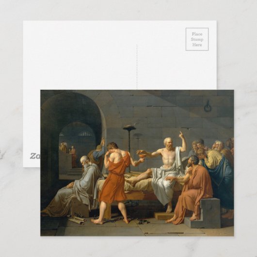 De dood van Socrates door Jacques-Louis David Briefkaart (Voorkant / Achterkant)