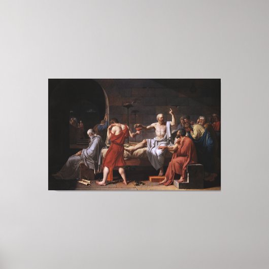 De dood van Socrates door Jacques Louis David Canvas Afdruk (Voorkant)