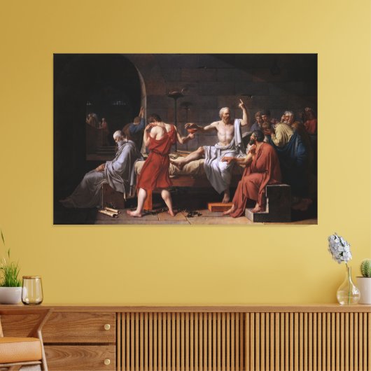De dood van Socrates door Jacques Louis David Canvas Afdruk (Insitu (Woonkamer))