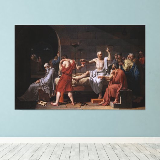 De dood van Socrates door Jacques Louis David Canvas Afdruk (Insitu (Houten vloer))