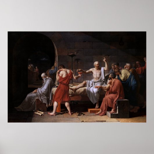 De dood van Socrates door Jacques Louis David Poster (Voorkant)