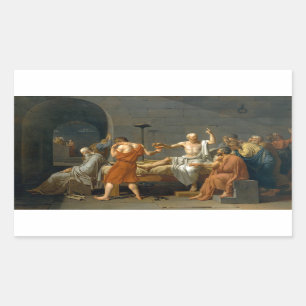 De dood van Socrates door Jacques-Louis David Rechthoekige Sticker