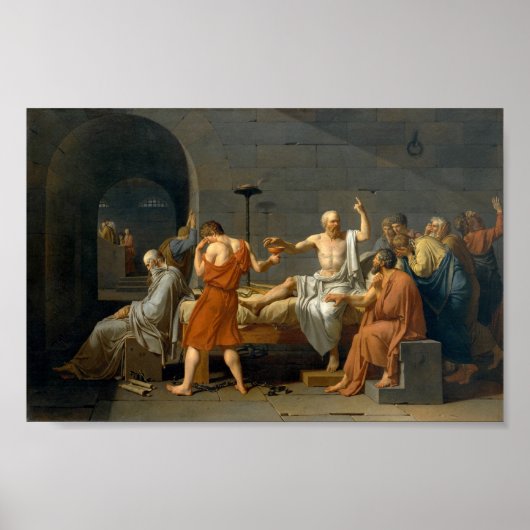 De dood van Socrates - Jacques-Louis David Poster (Voorkant)