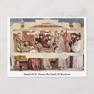 De dood van St. Francis door Giotto di Bondone Briefkaart