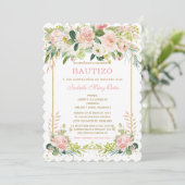 De Doop en de Eerste Verjaardag uitnodiging van on (Staand voorkant)