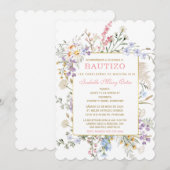 De Doop en de Eerste Verjaardag uitnodiging van on (Voorkant / Achterkant)