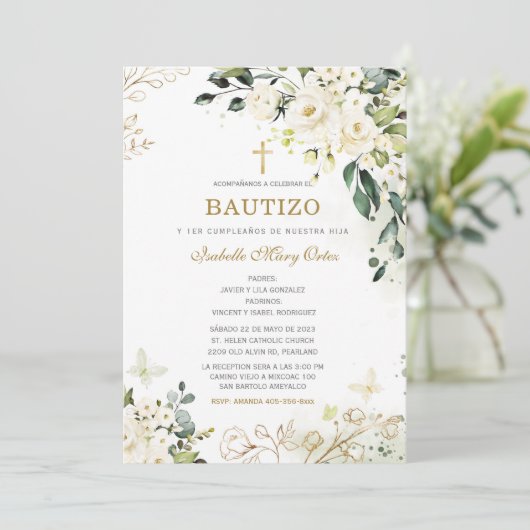 De Doop en eerste verjaardag van onze dochter Kaart (Staand voorkant)