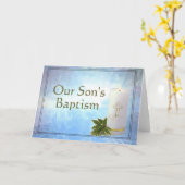De doop Kaart van onze zoon (Gele Bloem)