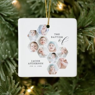 De doop moderne 10 foto collage keramisch ornament