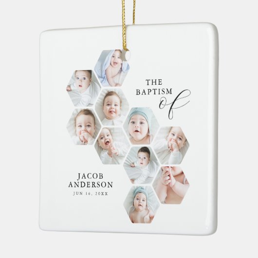 De doop moderne 10 foto collage keramisch ornament (Links)