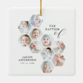 De doop moderne 10 foto collage keramisch ornament (Achterkant)