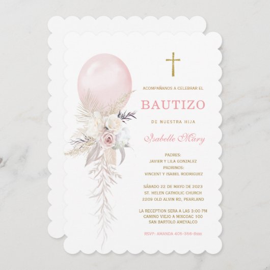 De Doop uitnodiging van onze kind (Voorkant / Achterkant)