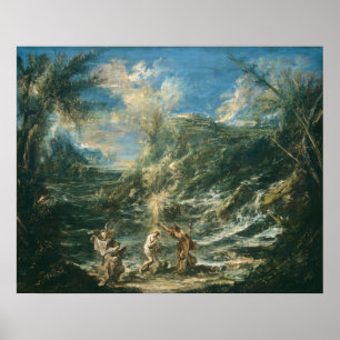 De doop van Christus - A. Magnasco Fine Art Poster