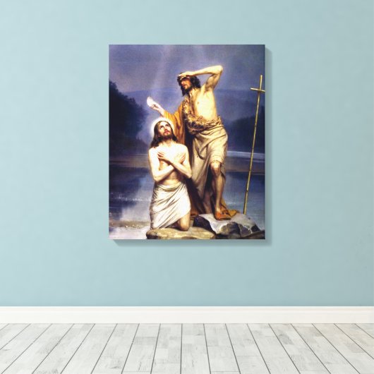De Doop van Christus Canvas Afdruk (Insitu (Houten vloer))