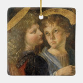 De doop van Christus door Leonardo da Vinci Keramisch Ornament (Achterkant)