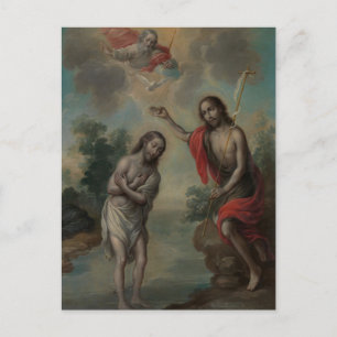 De doop van Christus door Nicolas Enriquez Briefkaart