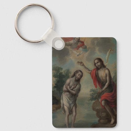 De doop van Christus door Nicolás Enríquez Sleutelhanger (Voorkant)