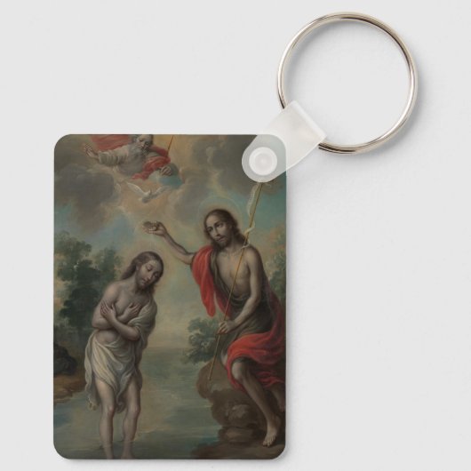 De doop van Christus door Nicolás Enríquez Sleutelhanger (Achterkant)