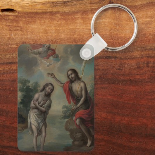 De doop van Christus door Nicolás Enríquez Sleutelhanger (Achterkant)